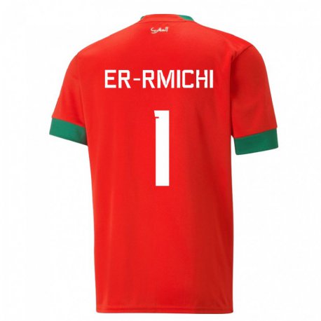 Kandiny Niño Camiseta Marruecos Khadija Er Rmichi #1 Rojo 1ª Equipación 22-24 La Camisa Chile