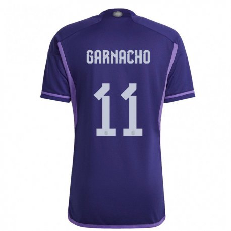 Kandiny Niño Camiseta Argentina Alejandro Garnacho #11 Morado 2ª Equipación 22-24 La Camisa Chile