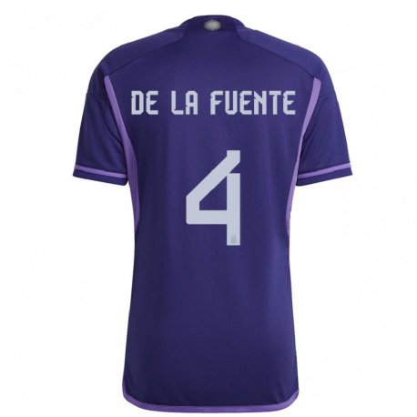Kandiny Niño Camiseta Argentina Hernan De La Fuente #4 Morado 2ª Equipación 22-24 La Camisa Chile