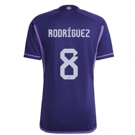 Kandiny Niño Camiseta Argentina Agustin Rodriguez #8 Morado 2ª Equipación 22-24 La Camisa Chile