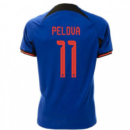 Kandiny Niño Camiseta Países Bajos Victoria Pelova #11 Azul Real 2ª Equipación 22-24 La Camisa Chile