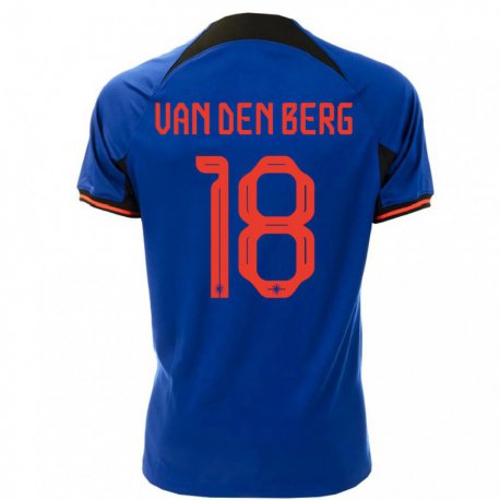 Kandiny Niño Camiseta Países Bajos Rav Van Den Berg #18 Azul Real 2ª Equipación 22-24 La Camisa Chile