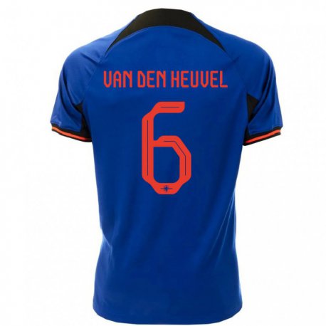 Kandiny Niño Camiseta Países Bajos Tim Van Den Heuvel #6 Azul Real 2ª Equipación 22-24 La Camisa Chile