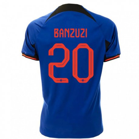 Kandiny Niño Camiseta Países Bajos Ezechiel Banzuzi #20 Azul Real 2ª Equipación 22-24 La Camisa Chile