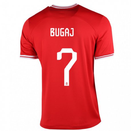 Kandiny Niño Camiseta Polonia Dawid Bugaj #7 Rojo 2ª Equipación 22-24 La Camisa Chile