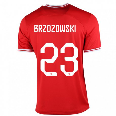 Kandiny Niño Camiseta Polonia Milosz Brzozowski #23 Rojo 2ª Equipación 22-24 La Camisa Chile