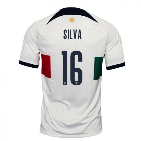 Kandiny Niño Camiseta Portugal Diana Silva #16 Blanco 2ª Equipación 22-24 La Camisa Chile