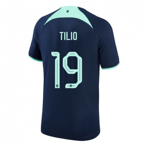 Kandiny Niño Camiseta Australia Marco Tilio #19 Azul Oscuro 2ª Equipación 22-24 La Camisa Chile
