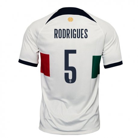 Kandiny Niño Camiseta Portugal Rafael Rodrigues #5 Blanco 2ª Equipación 22-24 La Camisa Chile