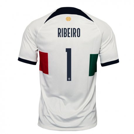 Kandiny Niño Camiseta Portugal Goncalo Ribeiro #1 Blanco 2ª Equipación 22-24 La Camisa Chile