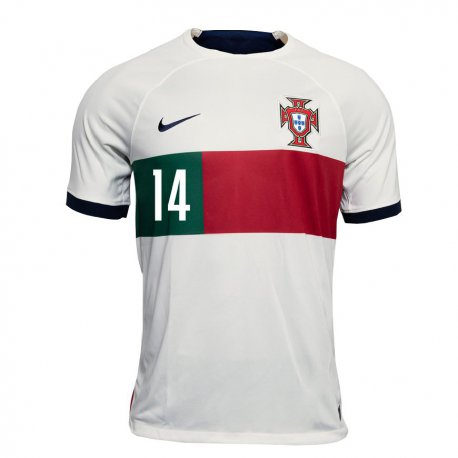 Kandiny Niño Camiseta Portugal Hugo Oliveira #14 Blanco 2ª Equipación 22-24 La Camisa Chile