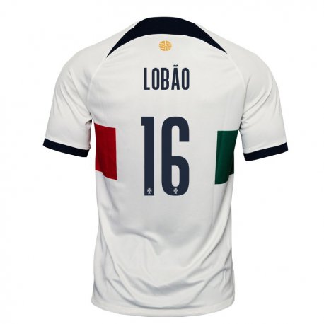Kandiny Niño Camiseta Portugal Diogo Lobao #16 Blanco 2ª Equipación 22-24 La Camisa Chile