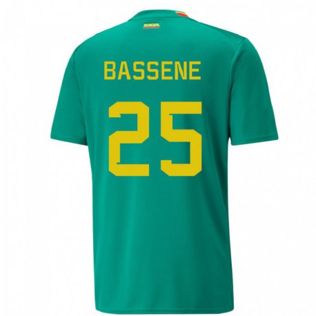 Kandiny Niño Camiseta Senegal Pascaline Bassene #25 Verde 2ª Equipación 22-24 La Camisa Chile