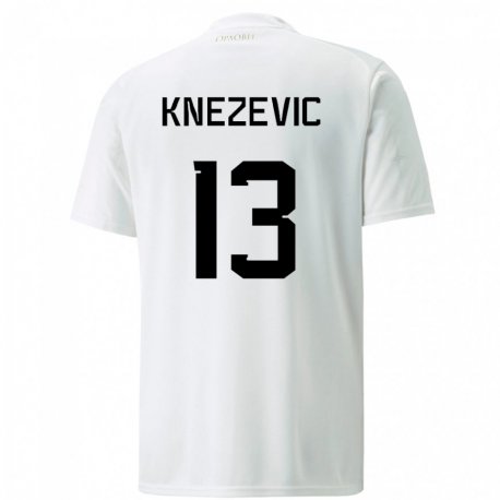 Kandiny Niño Camiseta Serbia Milana Knezevic #13 Blanco 2ª Equipación 22-24 La Camisa Chile