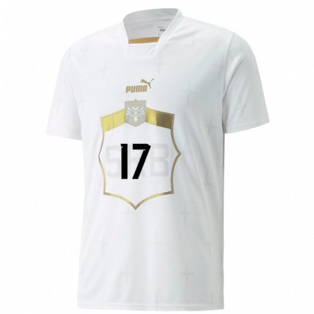 Kandiny Niño Camiseta Serbia Allegra Poljak #17 Blanco 2ª Equipación 22-24 La Camisa Chile