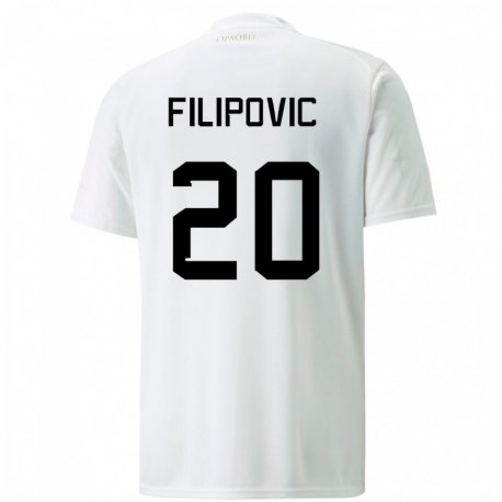 Kandiny Niño Camiseta Serbia Tijana Filipovic #20 Blanco 2ª Equipación 22-24 La Camisa Chile
