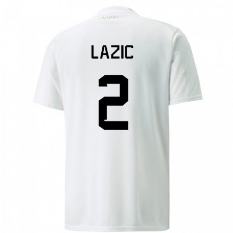 Kandiny Niño Camiseta Serbia Uros Lazic #2 Blanco 2ª Equipación 22-24 La Camisa Chile