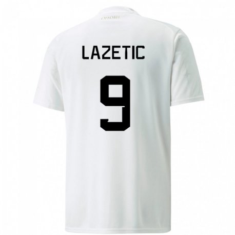 Kandiny Niño Camiseta Serbia Marko Lazetic #9 Blanco 2ª Equipación 22-24 La Camisa Chile