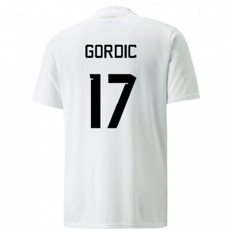Kandiny Niño Camiseta Serbia Djordje Gordic #17 Blanco 2ª Equipación 22-24 La Camisa Chile