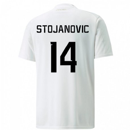 Kandiny Niño Camiseta Serbia Matija Stojanovic #14 Blanco 2ª Equipación 22-24 La Camisa Chile