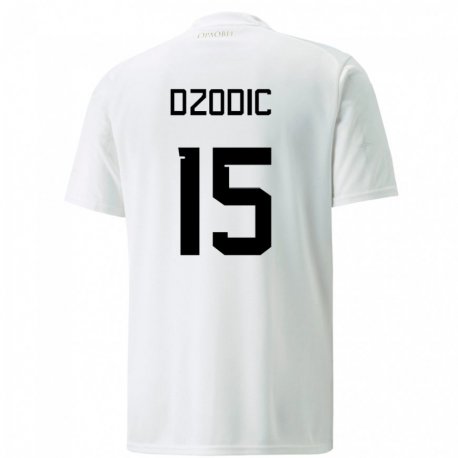 Kandiny Niño Camiseta Serbia Stefan Dzodic #15 Blanco 2ª Equipación 22-24 La Camisa Chile