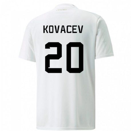 Kandiny Niño Camiseta Serbia Milan Kovacev #20 Blanco 2ª Equipación 22-24 La Camisa Chile
