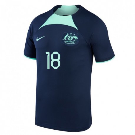 Kandiny Niño Camiseta Australia Nicholas Bilokapic #18 Azul Oscuro 2ª Equipación 22-24 La Camisa Chile