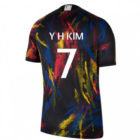 Kandiny Niño Camiseta Corea Del Sur Kim Yong Hak #7 Multicolor 2ª Equipación 22-24 La Camisa Chile