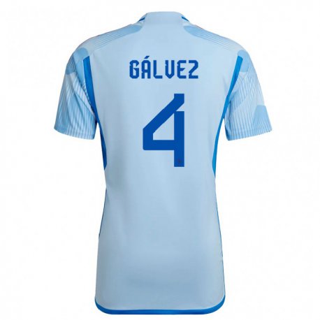 Kandiny Niño Camiseta España Rocio Galvez #4 Cielo Azul 2ª Equipación 22-24 La Camisa Chile