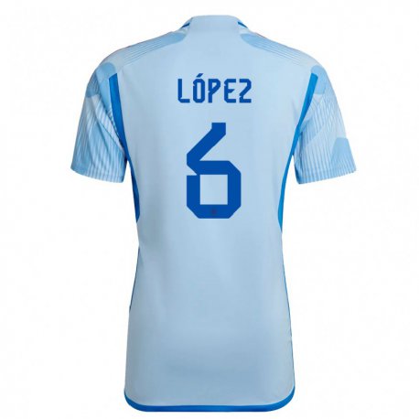Kandiny Niño Camiseta España Maitane Lopez #6 Cielo Azul 2ª Equipación 22-24 La Camisa Chile