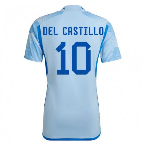 Kandiny Niño Camiseta España Athenea Del Castillo #10 Cielo Azul 2ª Equipación 22-24 La Camisa Chile