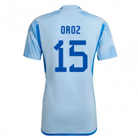 Kandiny Niño Camiseta España Maite Oroz #15 Cielo Azul 2ª Equipación 22-24 La Camisa Chile