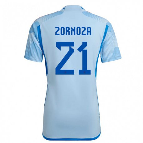 Kandiny Niño Camiseta España Claudia Zornoza #21 Cielo Azul 2ª Equipación 22-24 La Camisa Chile
