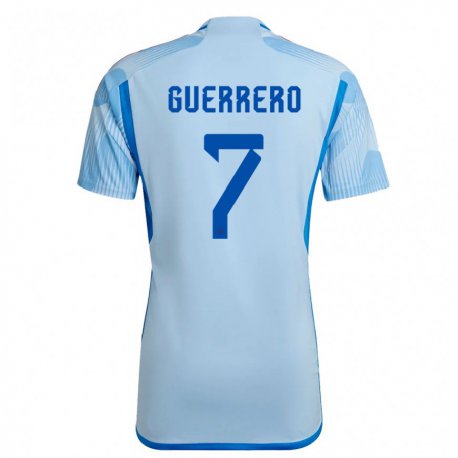 Kandiny Niño Camiseta España Irene Guerrero #7 Cielo Azul 2ª Equipación 22-24 La Camisa Chile