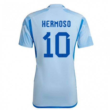 Kandiny Niño Camiseta España Jennifer Hermoso #10 Cielo Azul 2ª Equipación 22-24 La Camisa Chile