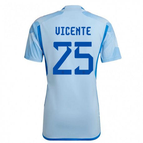 Kandiny Niño Camiseta España Ainhoa Vicente #25 Cielo Azul 2ª Equipación 22-24 La Camisa Chile