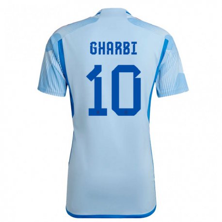 Kandiny Niño Camiseta España Ismael Gharbi #10 Cielo Azul 2ª Equipación 22-24 La Camisa Chile