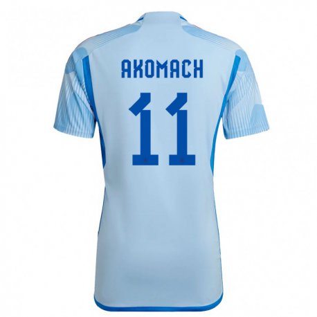 Kandiny Niño Camiseta España Ilias Akomach #11 Cielo Azul 2ª Equipación 22-24 La Camisa Chile