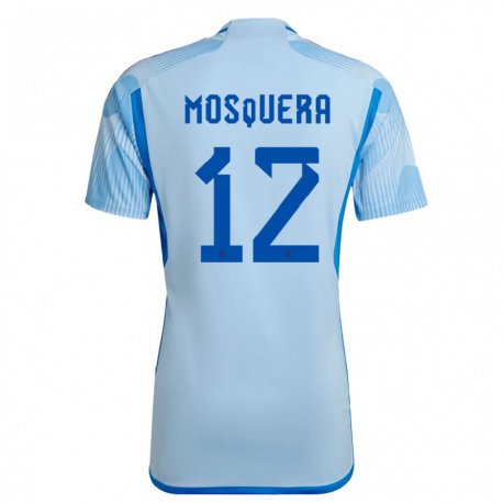 Kandiny Niño Camiseta España Cristian Mosquera #12 Cielo Azul 2ª Equipación 22-24 La Camisa Chile