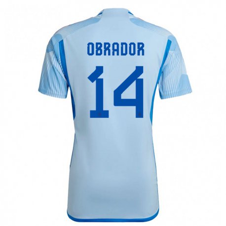 Kandiny Niño Camiseta España Rafel Obrador #14 Cielo Azul 2ª Equipación 22-24 La Camisa Chile