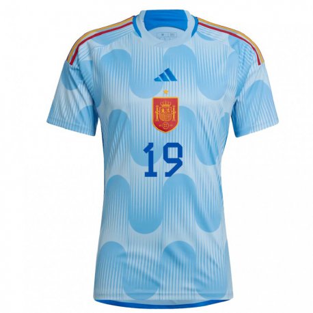 Kandiny Niño Camiseta España Iker Bravo #19 Cielo Azul 2ª Equipación 22-24 La Camisa Chile