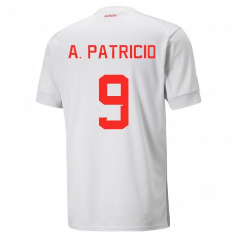Kandiny Niño Camiseta Suiza Alexandre Dias Patricio #9 Blanco 2ª Equipación 22-24 La Camisa Chile