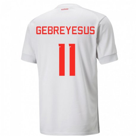 Kandiny Niño Camiseta Suiza Esey Gebreyesus #11 Blanco 2ª Equipación 22-24 La Camisa Chile