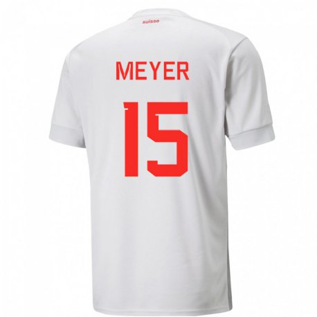 Kandiny Niño Camiseta Suiza Leny Meyer #15 Blanco 2ª Equipación 22-24 La Camisa Chile