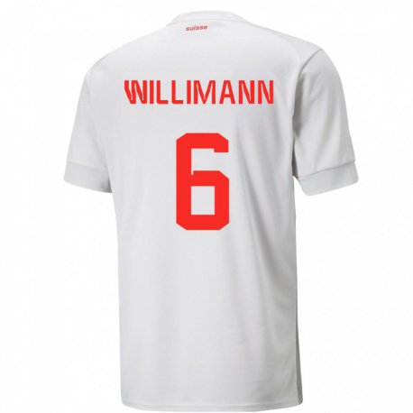 Kandiny Niño Camiseta Suiza Mauricio Willimann #6 Blanco 2ª Equipación 22-24 La Camisa Chile