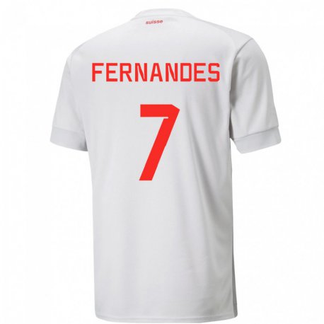 Kandiny Niño Camiseta Suiza Ruben Fernandes #7 Blanco 2ª Equipación 22-24 La Camisa Chile