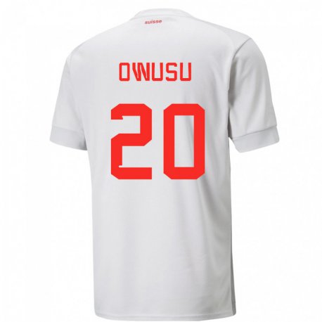 Kandiny Niño Camiseta Suiza Tyron Owusu #20 Blanco 2ª Equipación 22-24 La Camisa Chile