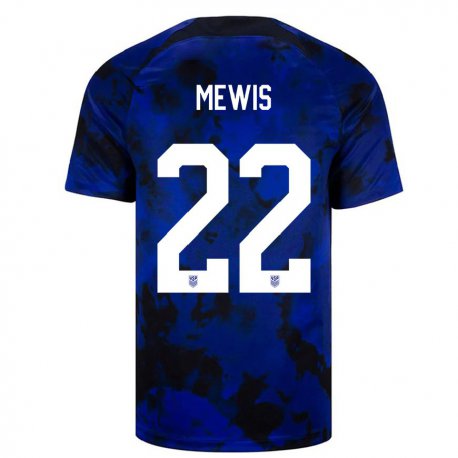 Kandiny Niño Camiseta Estados Unidos Kristie Mewis #22 Azul Real 2ª Equipación 22-24 La Camisa Chile