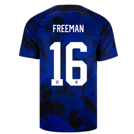 Kandiny Niño Camiseta Estados Unidos Alex Freeman #16 Azul Real 2ª Equipación 22-24 La Camisa Chile