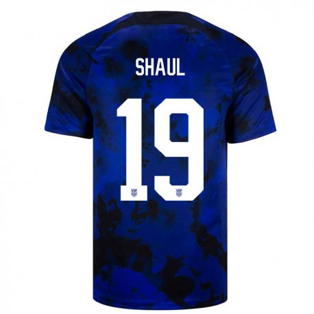 Kandiny Niño Camiseta Estados Unidos Ian Shaul #19 Azul Real 2ª Equipación 22-24 La Camisa Chile